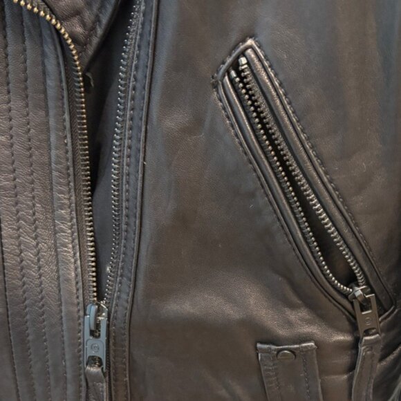 Michael Kors Black Leather Jacket - Picture 3 of 7